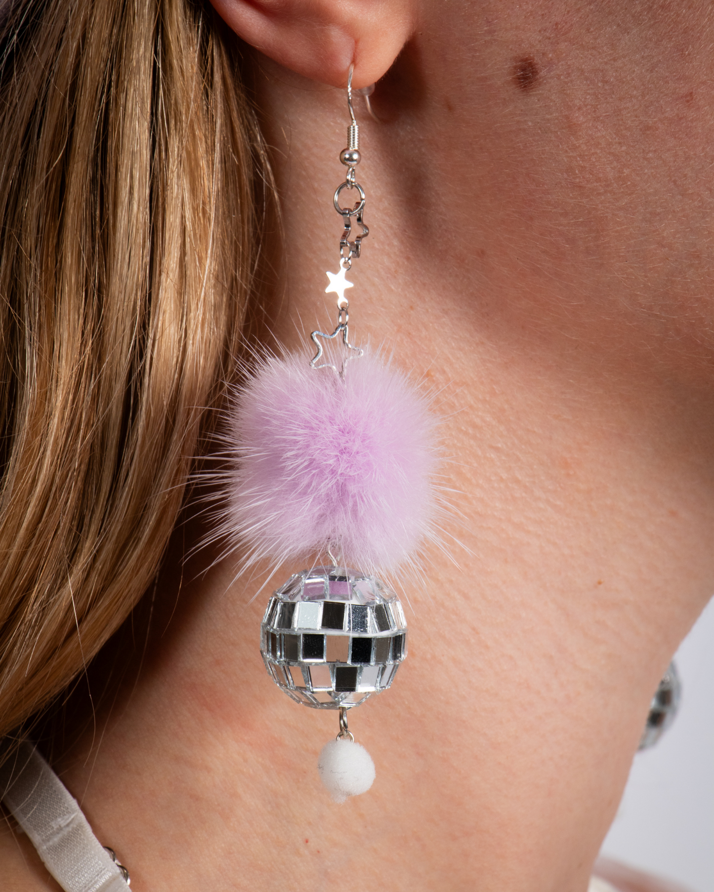 Fluffy Disco Ball Earrings