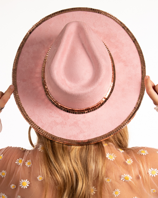 Pink & Rose-Gold Trimmed Disco Hat